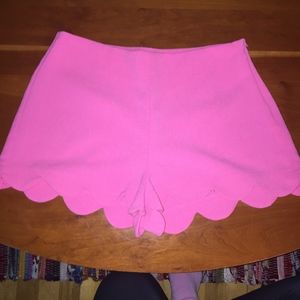 Pink Scalloped Shorts